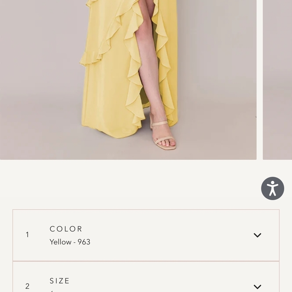 Formal Yellow Ruffle Dress - Picture 3 of 8